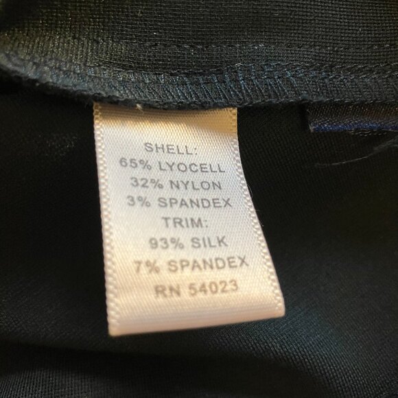 Banana Republic Dark Teal Stretch Sheath Dress with Silk Trim Sz 8 - Picture 5 of 7